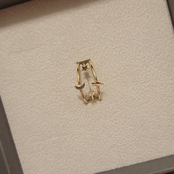 ZOE CHICCO 14K GOLD & DIAMOND RING ITTY BITTY SYMBOL RING - SIZE 7 - Picture 3 of 12